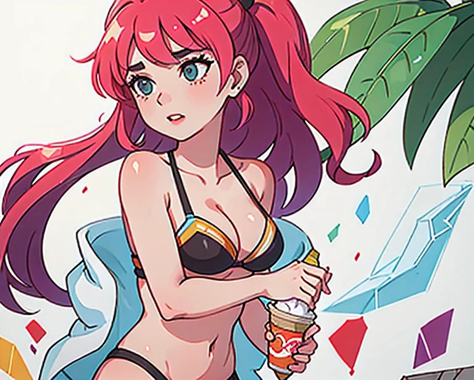 girl in a bikini eating an ice cream cone, eating ice cream, in a bikini, angela white, giorgia meloni, katy perry, in bikini, eating ice - cream, wearing spandex bikini, ice cream on the side, bikini, ice cream, wearing a bikini, candid photo of dirty, shiny plastic bikini, candid shot, cone, 1 girl, solo,in a green dress standing by a wall,portrait of female idol