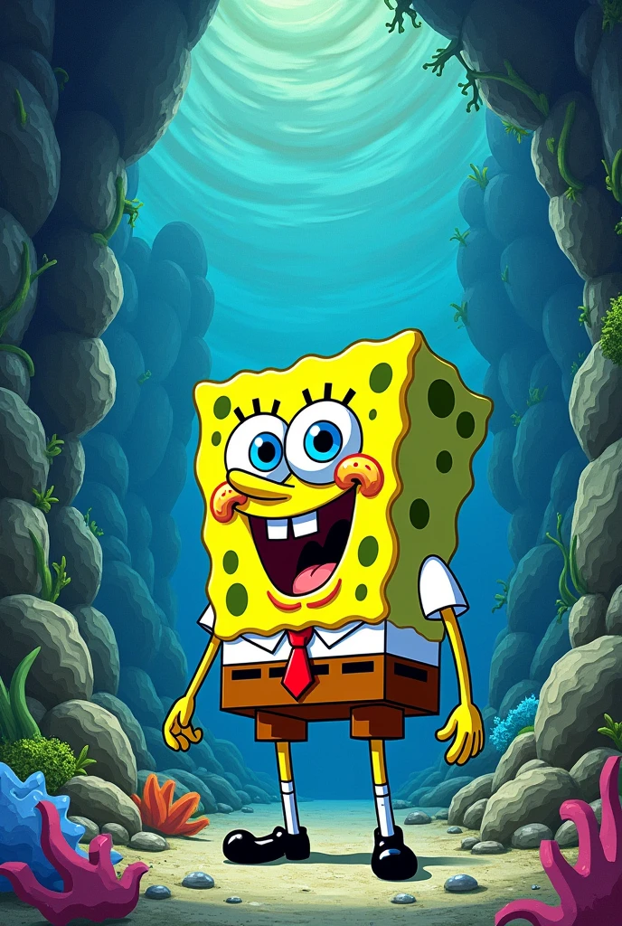 cover of the Lamb lies down on broadway by genesis but there is spongebob instead of the guy on the cover