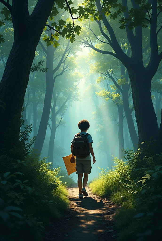 He opened the book and went to the forest near the village with the map and started searching. On the way, as they were afraid, they heard horrible noises. He stepped forward patiently and said: "I think we should move on. This map will take us to the goal."