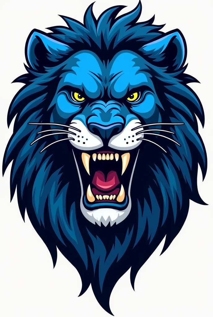 Angry Blue Lion logo for t-shirt design