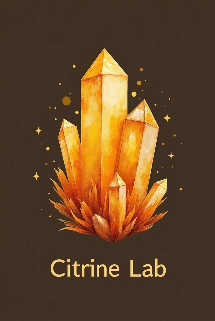 a logo inspired by citrine crystals with the writing ((citrine lab.))