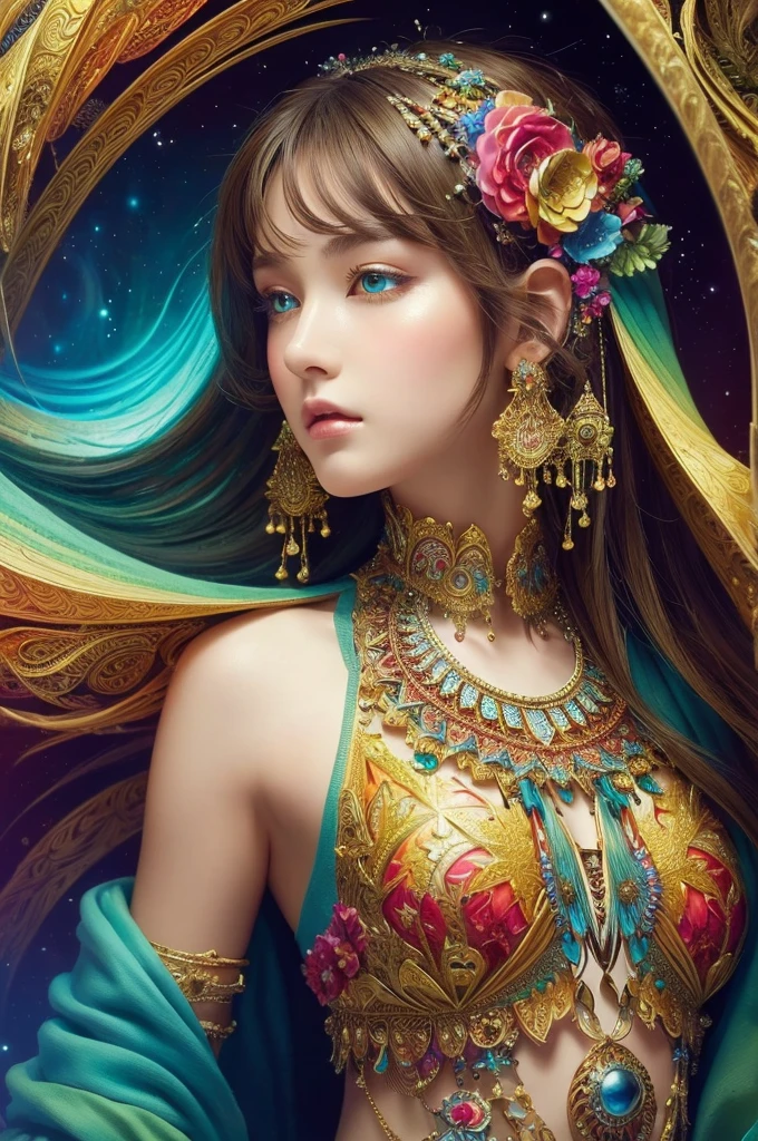 (masterpiece, Highest quality, Highest quality, Official Art, beautifully、aesthetic:1.2), (One girl:1.3), Very detailed,(Fractal Art:1.3),colorful,Most detailed  