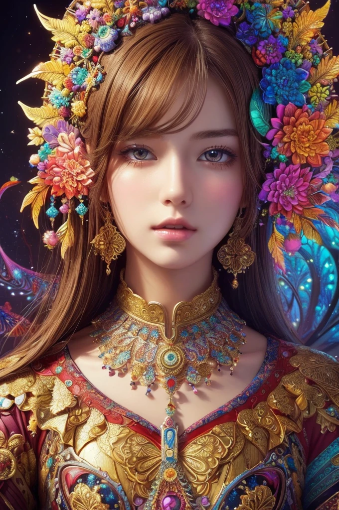 (masterpiece, Highest quality, Highest quality, Official Art, beautifully、aesthetic:1.2), (One girl:1.3), Very detailed,(Fractal Art:1.3),colorful,Most detailed  