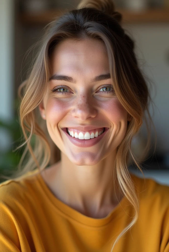 Woman smiling showing her teeth
