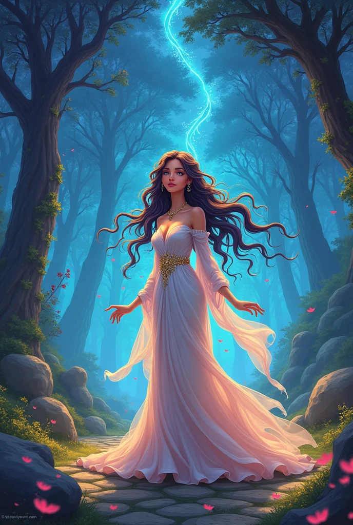 2d Images cartoon, But the sorceress always remained young and beautiful. No one knew its secret. 8k ultra HD quality