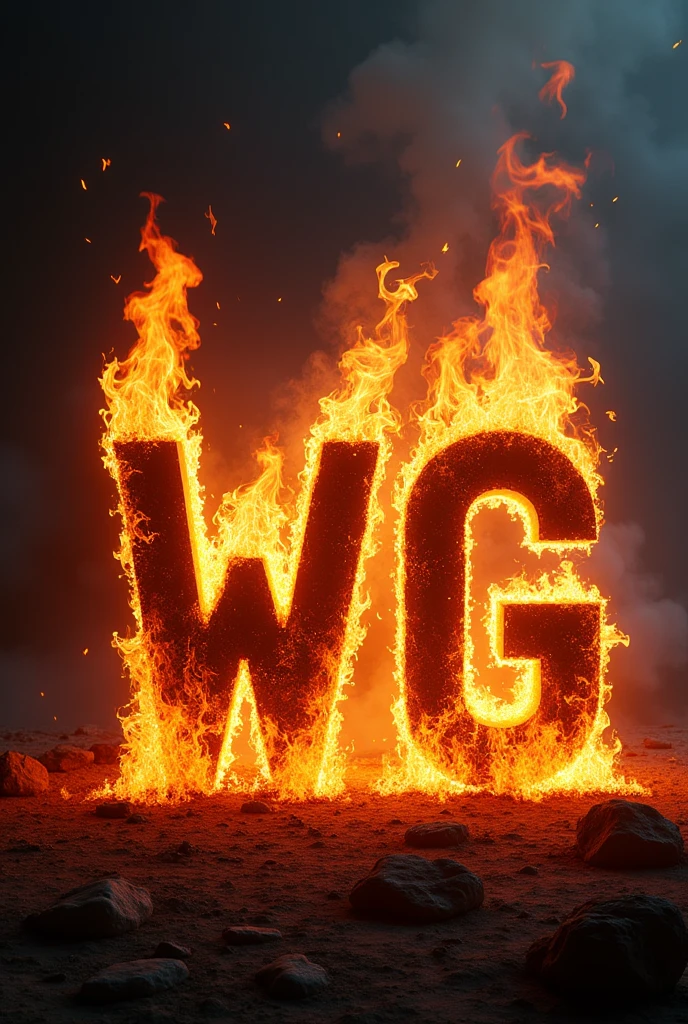 Letter WG on fire