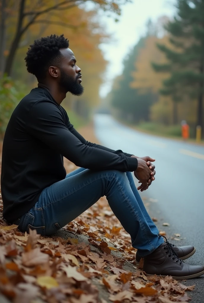 He saw a black man sitting on the side of the road crying.