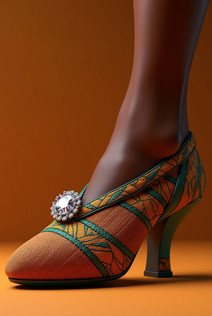 African shoe with diamond