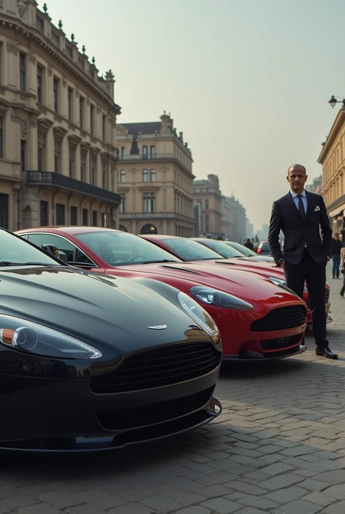 So many luxury cars with one man