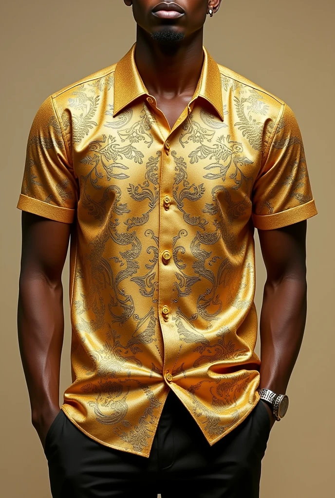 Gold shirt and with special designs