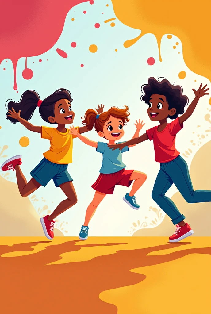 A creative poster for an Aerobics Gymnastics classes with multiracial boys and girls for ages 6 to .