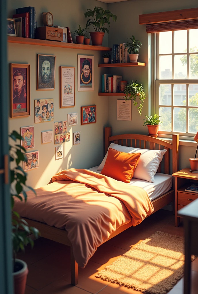 Bed in 2-story dormitory, full personal belongings