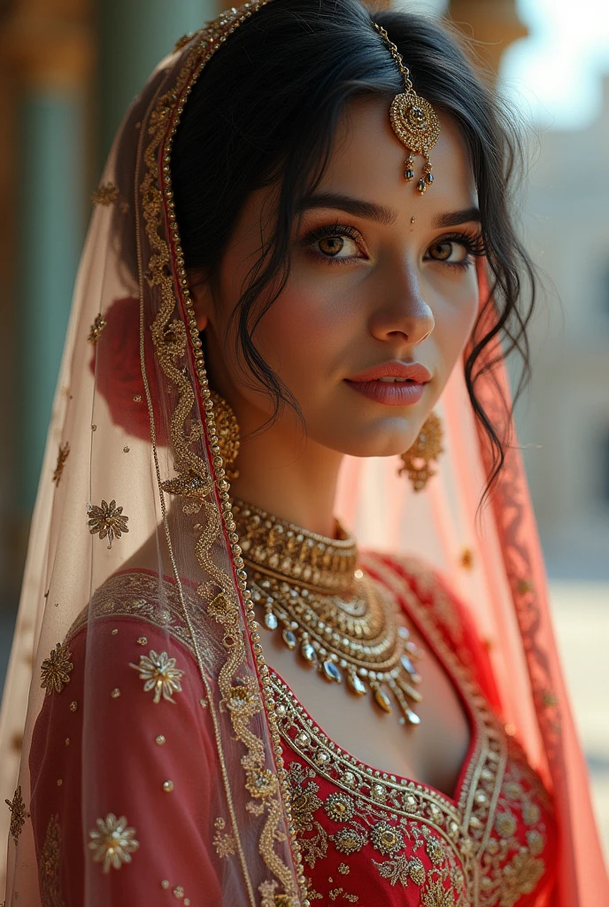 cyber realistic portrait of Pakistani bride