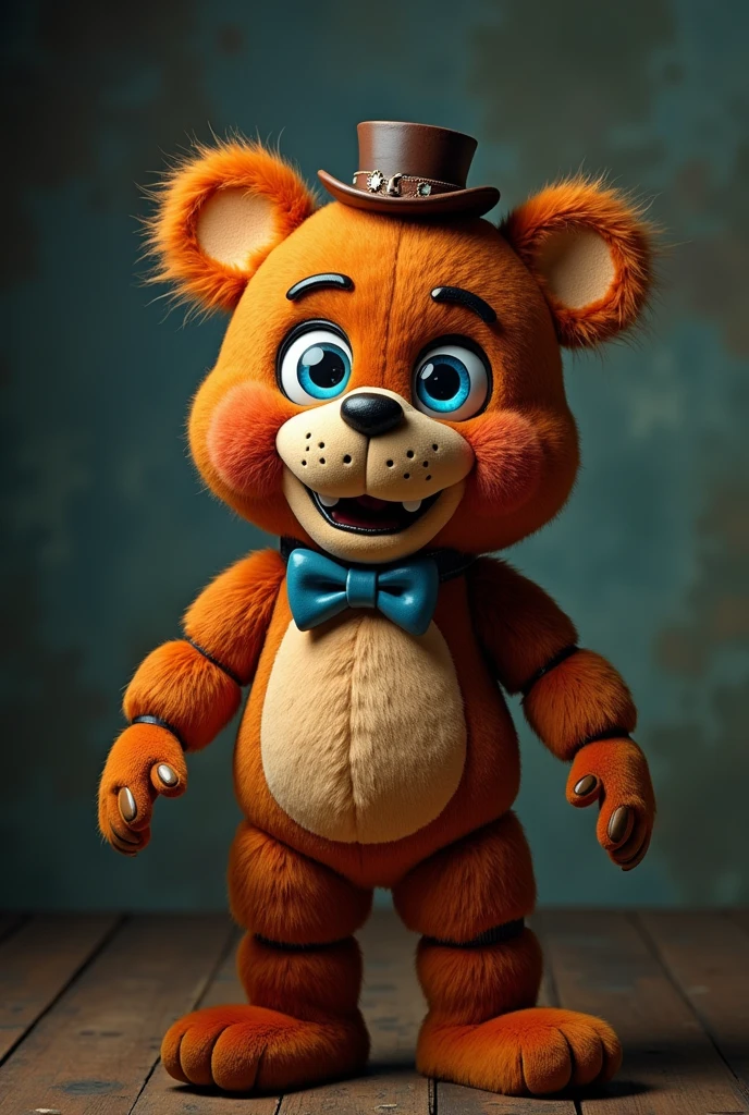 full body, freddy fazbear,blue eyes,furry ,mini hat, animal ears, bowtie, gay sex bara cumming, big dick