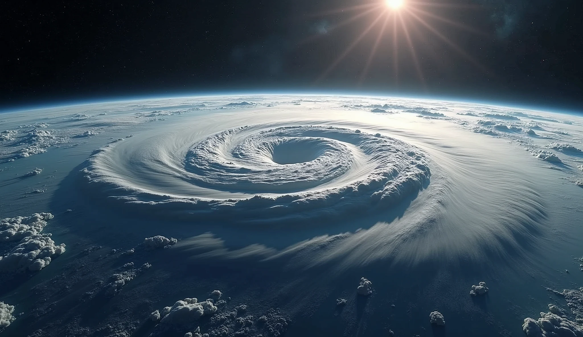 Hurricane seen from space animation