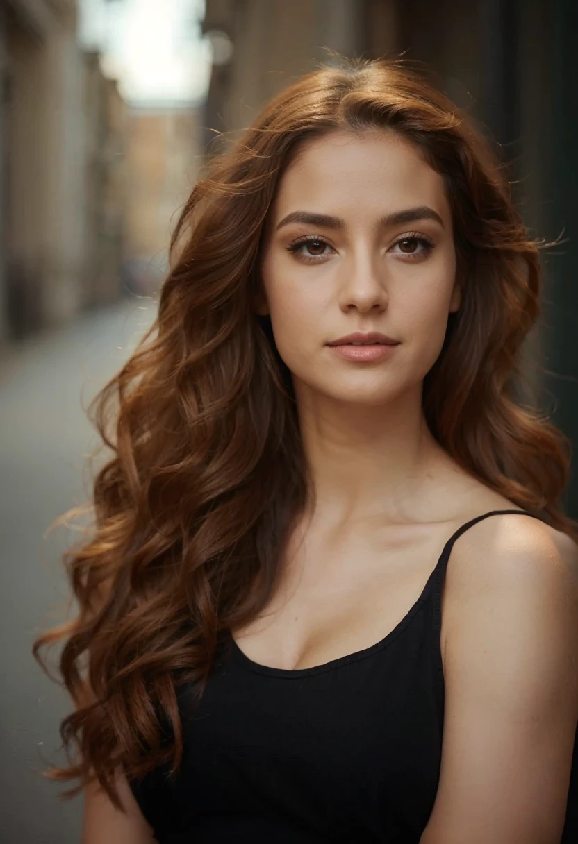 chica, Luz tenue, black dress