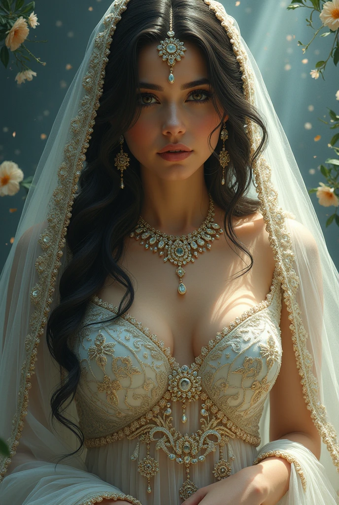 dreamshaper portrait of busty Pakistani bride (same face)
