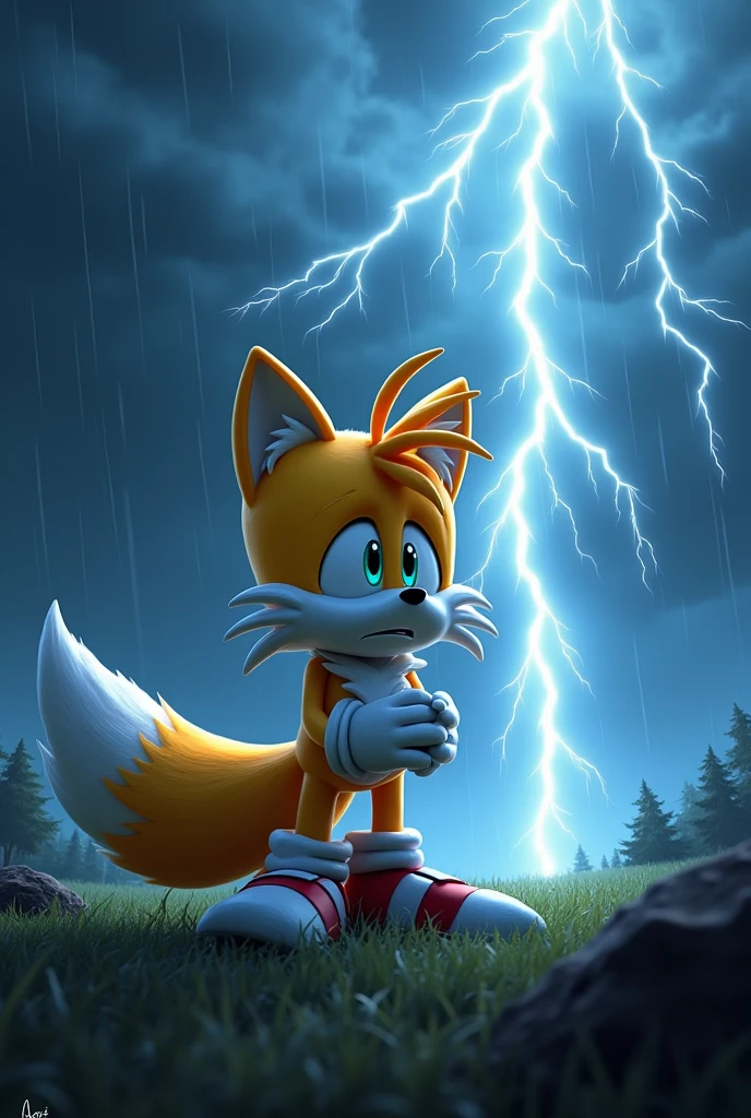 Tails The Fox Scared of Lightning