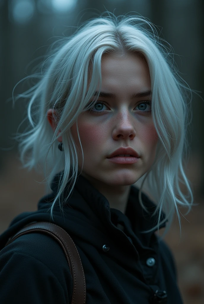 silver hair, (yf:1.2), (night:1.2), fire flys, forrest, (8 K, Raw photo, Best quality, masterpiece:1.2), (realistic, photo-realistic:1.37), Best quality, ultra high resolution, (Natural skin texture, hyperrealism, soft light, spicy:1.2), (focus face:1.2), (portrait face:1.2), (close-up face:1.2), (high contrast:1.1), (intensive:1.1), (detailed:1.1), (top quality, (analog:1.2), (high spicyness), real shadow, shot on a Canon EOS R6, 135 mm, 1/1250s, f/2.8, Jesus 400,
