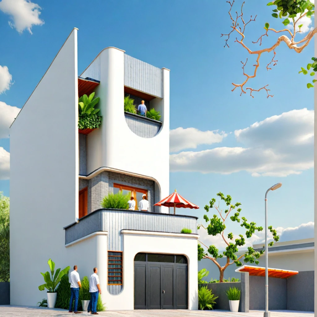 Architectural style Architectural style, ((Classic church :1.3)),(masterpiece) , ((best quality)), dramatic lighting, high quality outdoors, sky, day, cloud, tree, blue sky, building, scenery, road, real world location, sunlight, enough detail, high resolution,super realistic, Photorealistic, highly detailed, balcony, plants, door, car, truck, parking slot, paving, . Clean lines, architectural drawing, highly detailed , . Clean lines, geometric shapes, minimalist, modern, architectural drawing, highly detailed