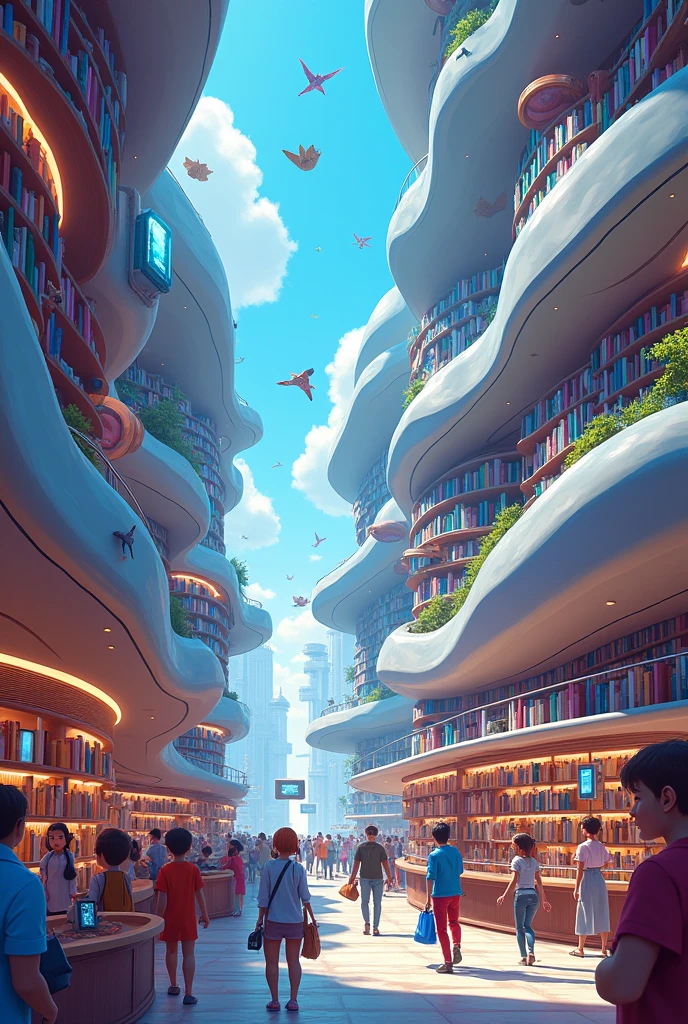 Future World Library Cartoon