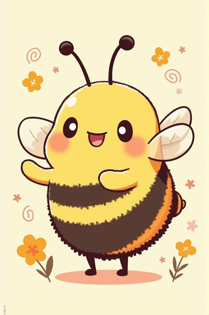 Manga-style bee drawing