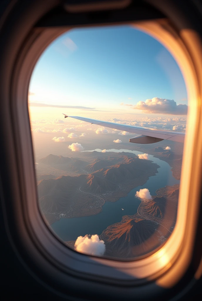 Airplane window view 