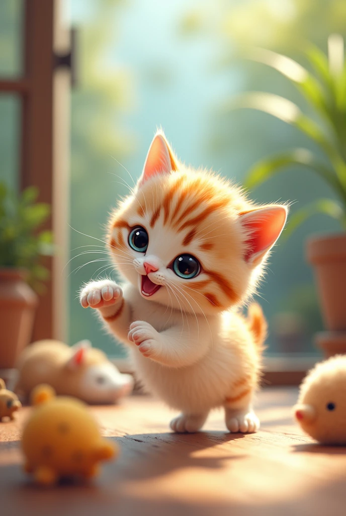 Kitten plays