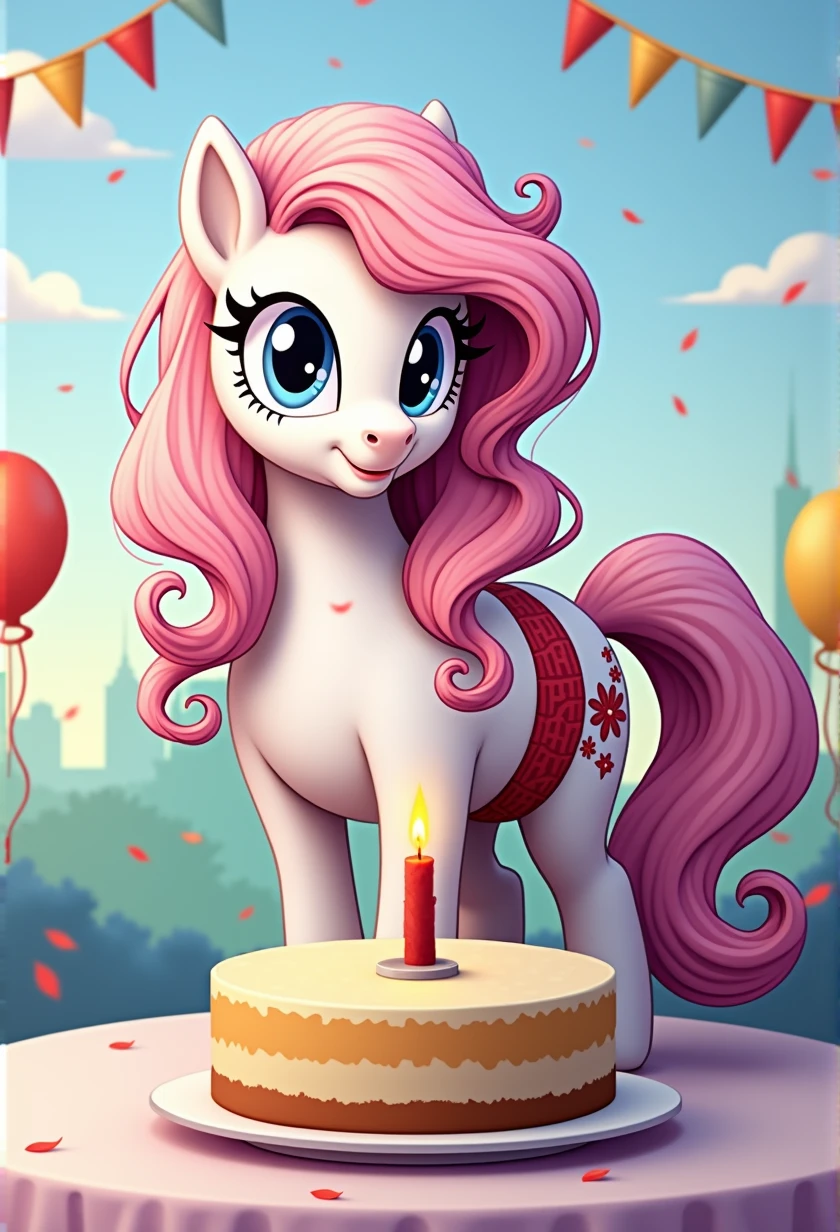 (My little pony), anthro, red underwear, white body, wavy long pink hair, blue eyes, detailed face, nsfw