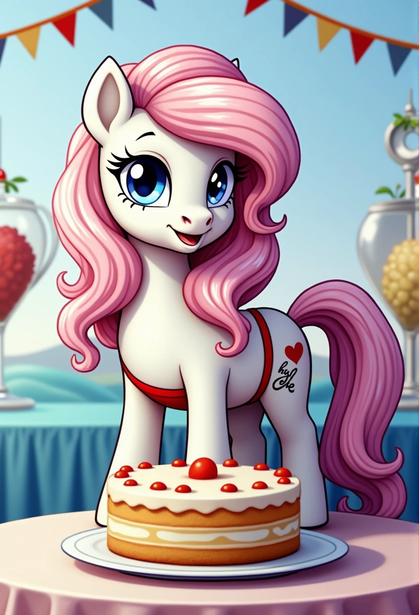 score_9,score_8_up,score_7_up,score_6_up, cute pony, kawaii lolita fashion, glowing backlight, candy, pink scene, glitter, whimsical, enchanted, magical, fantasy art concept, intricate details,