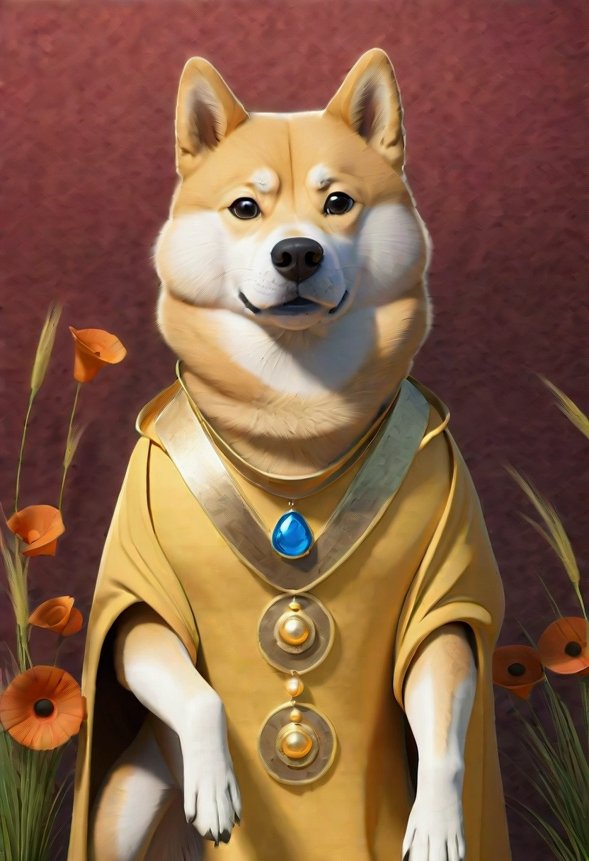 a doge meme, a cartoon dog with a quizzical expression, bright colors, meme text overlay, digital art, vibrant, humorous, funny, cute, adorable, playful, pop art style, bold graphic design, (best quality,4k,8k,highres,masterpiece:1.2),ultra-detailed,(realistic,photorealistic,photo-realistic:1.37)