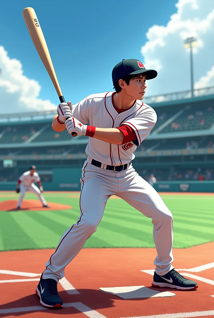 I am a Japanese professional baseball player with short hair.