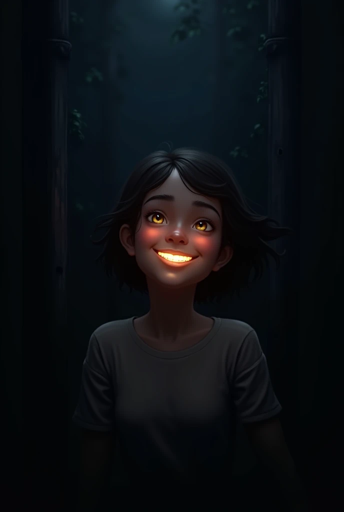 Someone smiling in the dark