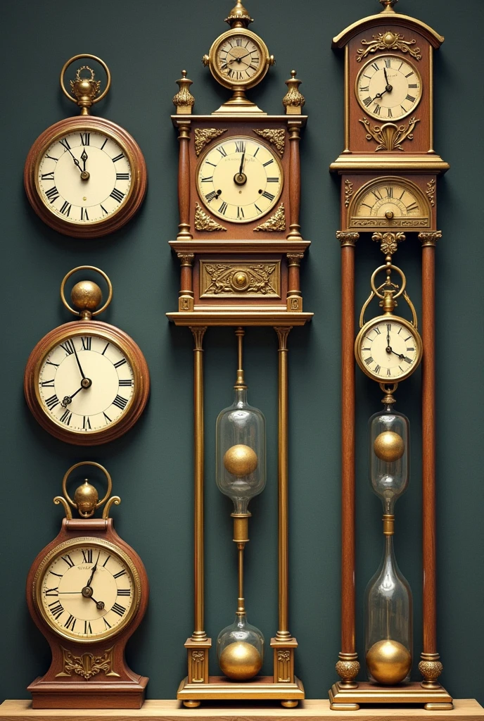 Later came water clocks, sand clocks, and eventually mechanical clocks."
