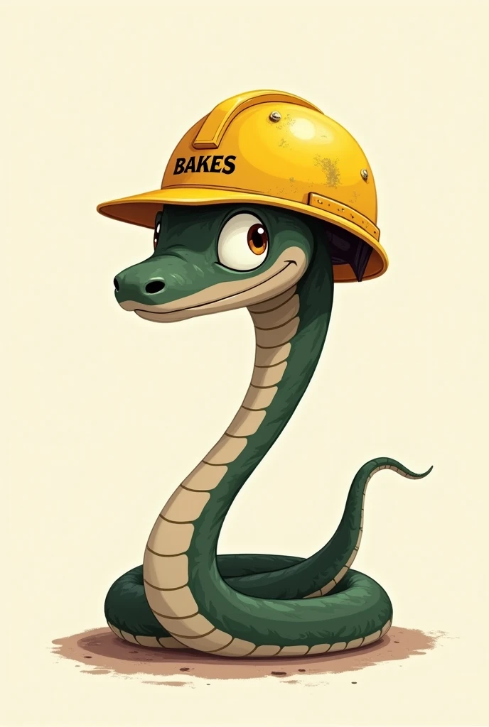 Dumb snake wearing construction helmet