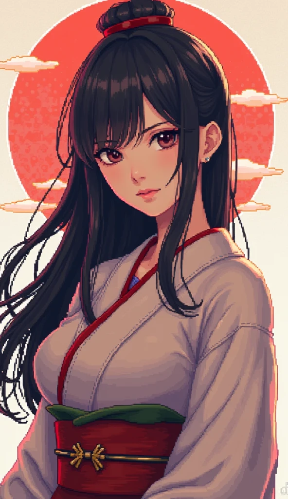 Pixel art, beautiful girl, Japanese woman