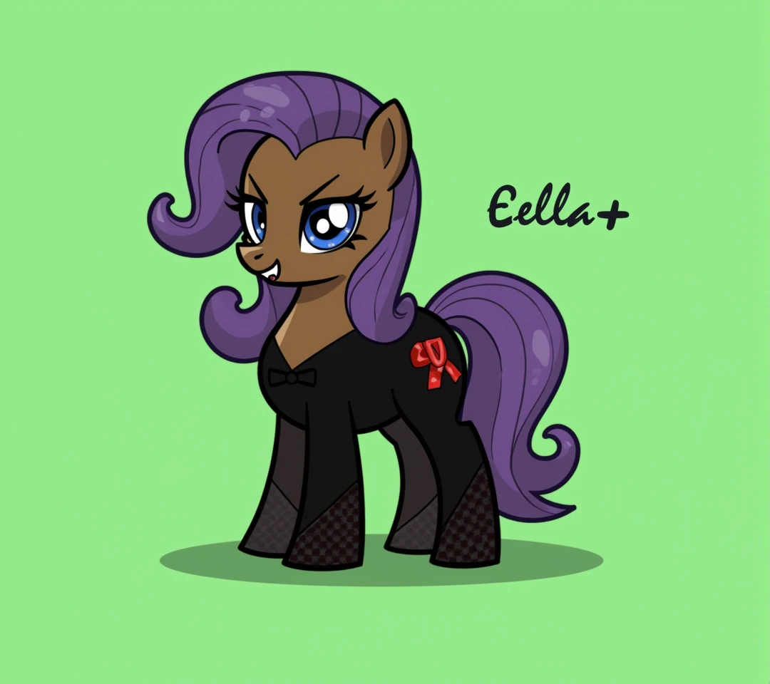 My little pony, (Pony), (black stripe on hair), white hair, (pale white body), gray eyes, medium breasts, purple lips, butt, milf, perfect lines, cinematic, stocking, (erotic magazine cover featuring a pony), ((erotic role play costume))