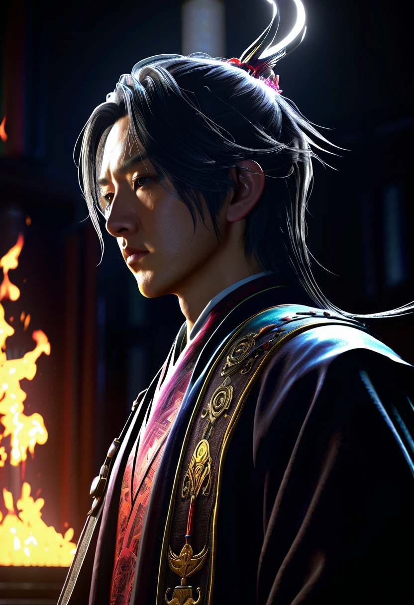 Sticker, lord of mystery, epic, dramatic lighting, cinematic shot highly detailed, artstation, hyperrealistic, 4K, Octane render --ar 16:9, tomohiro shinoguchi