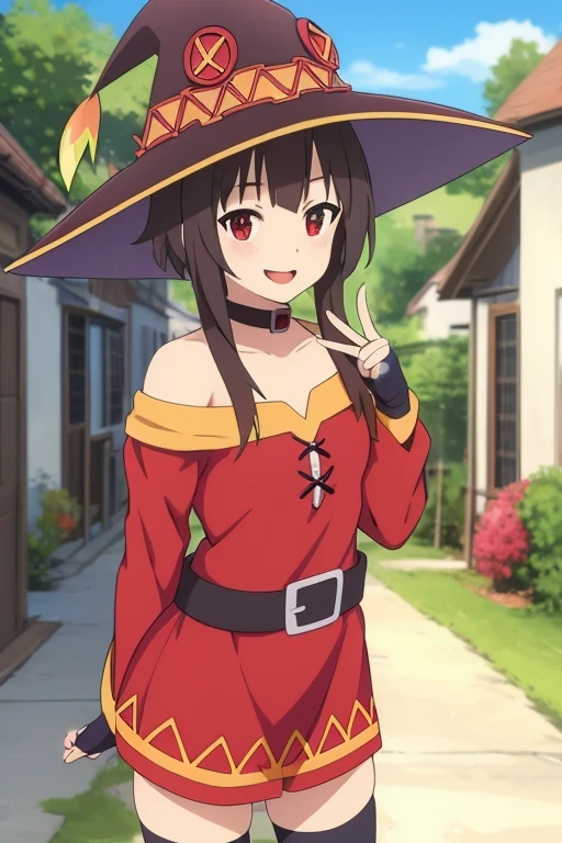 Realistic, Megumin, Super detailed, masterpiece, high quality, smile