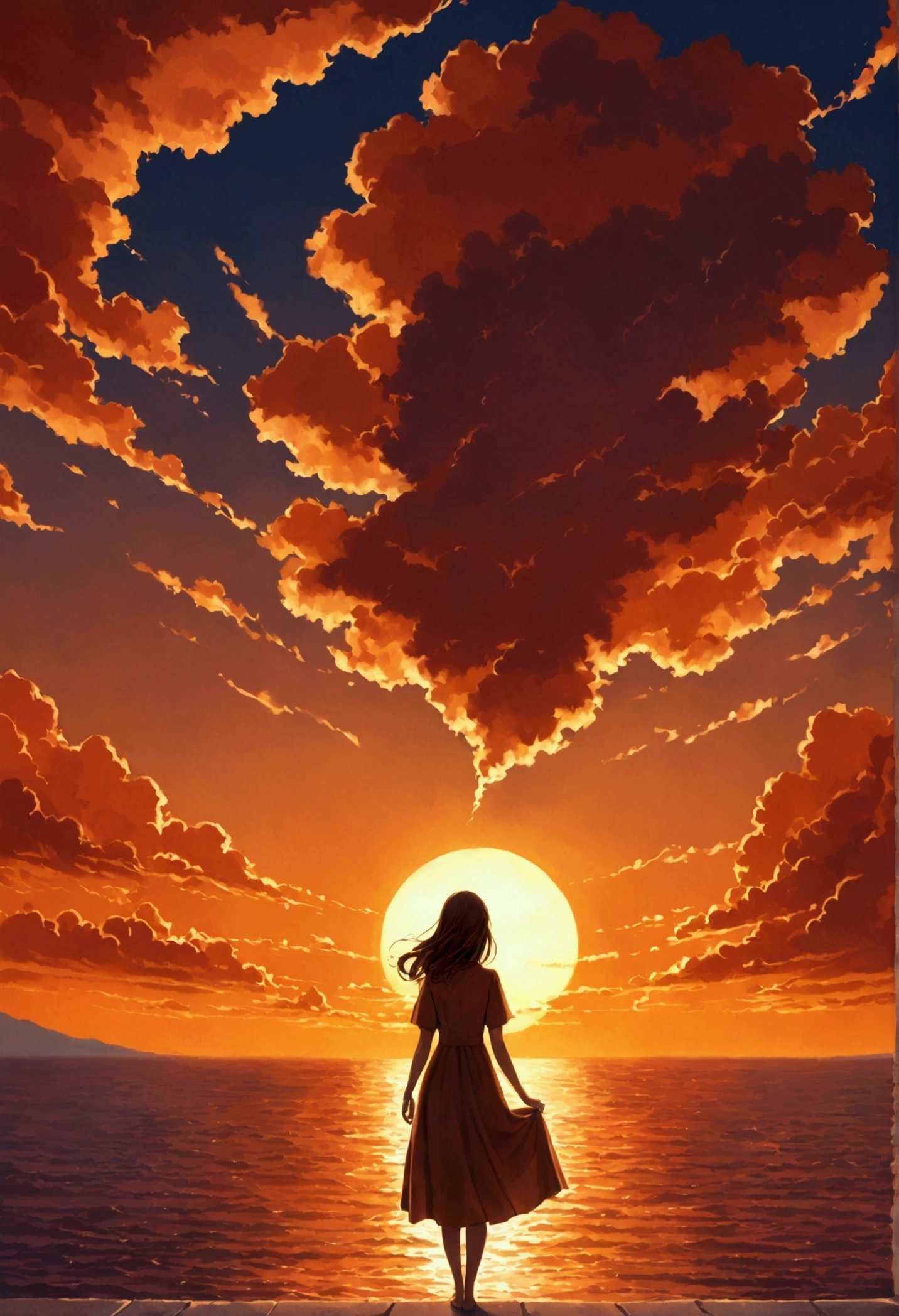 Girl in the sunset