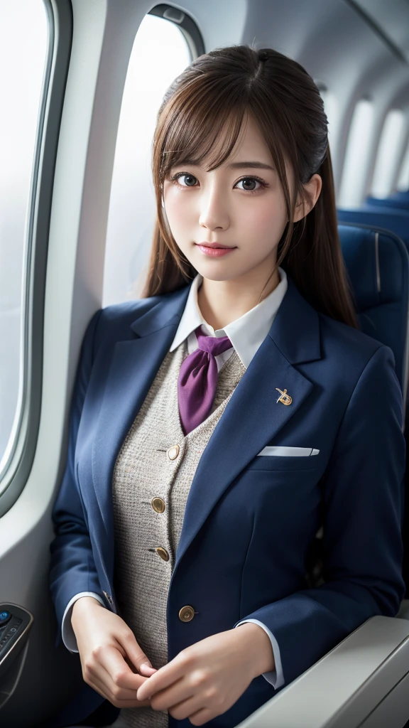Super detailed, High resolution, Super detaileded, highest quality, wonderful, highest quality,Integrated 8K wallpaper, cinematic lighting, stewardess、20-year-old、Japanese