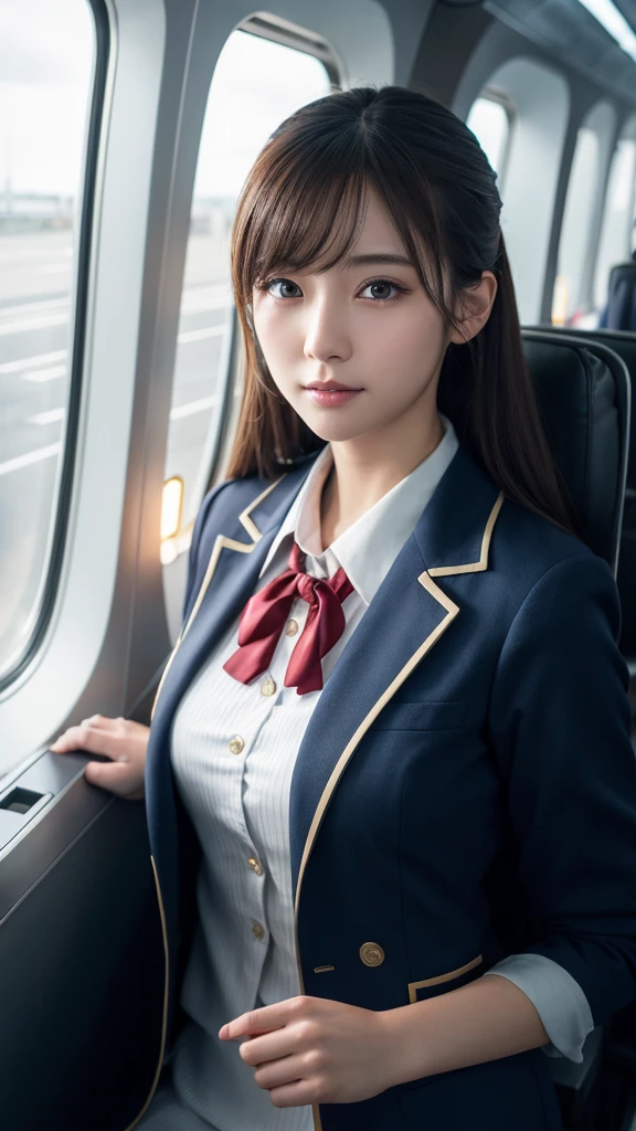 Super detailed, High resolution, Super detaileded, highest quality, wonderful, highest quality,Integrated 8K wallpaper, cinematic lighting, stewardess、20-year-old、Japanese