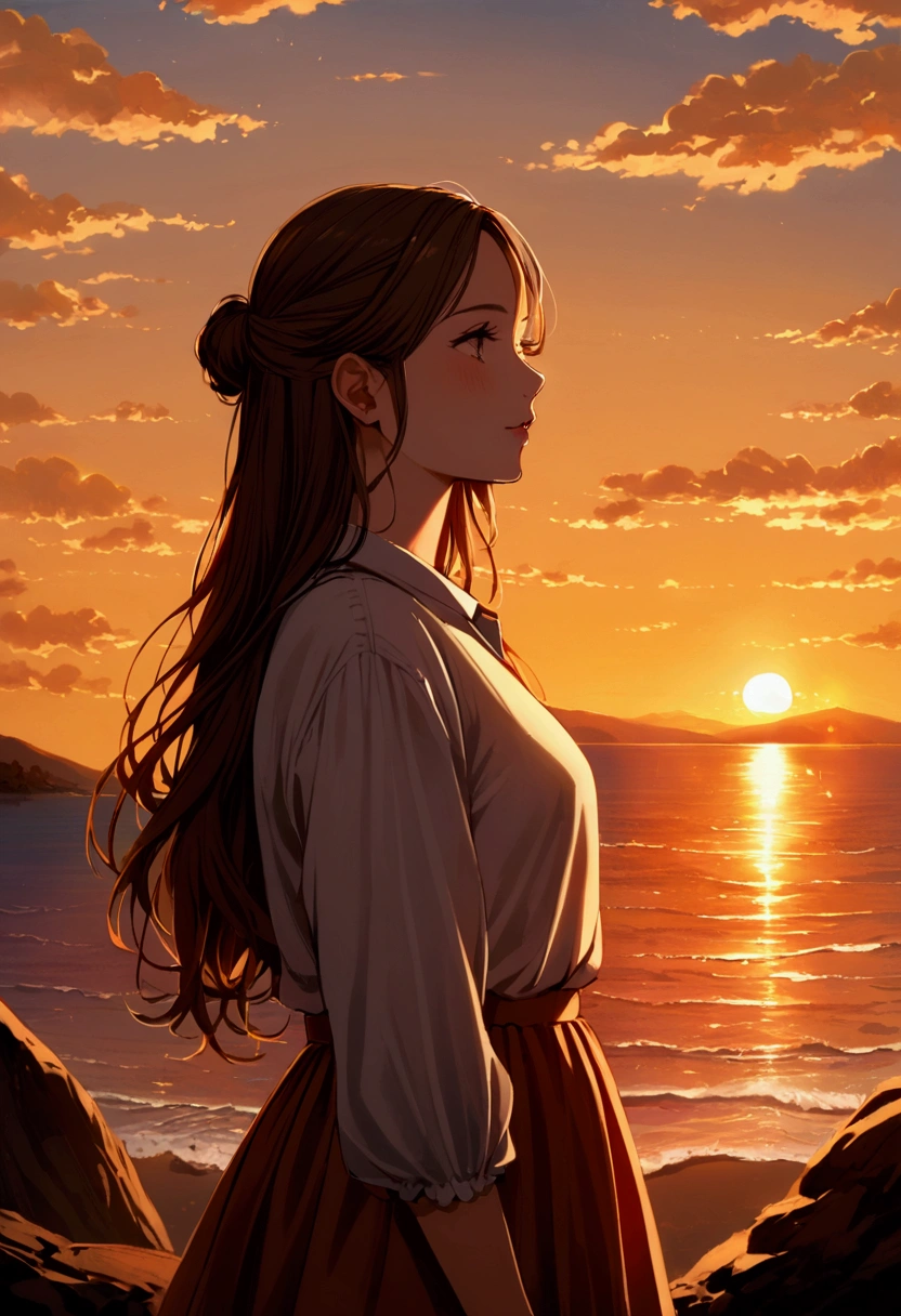 Girl in the sunset
