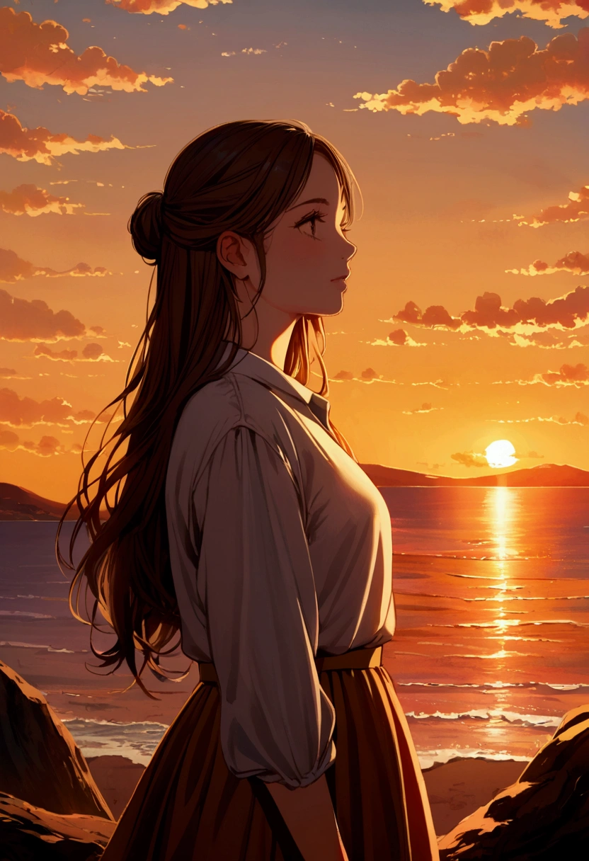 Girl in the sunset