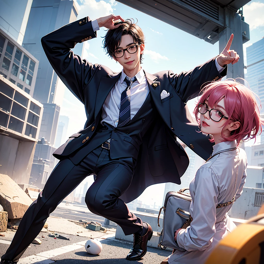 icon、Glasses、male、smile、Berry Short、29-year-old、Slender、Salaryman、suit