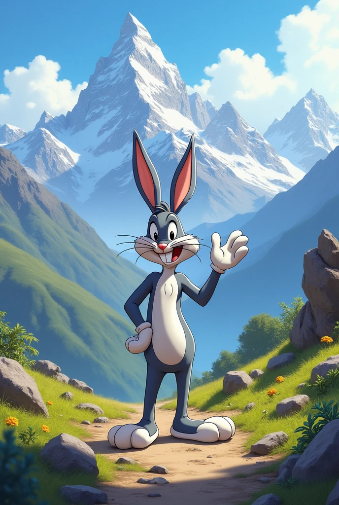 Bugs bunny saying good morning in the Andes