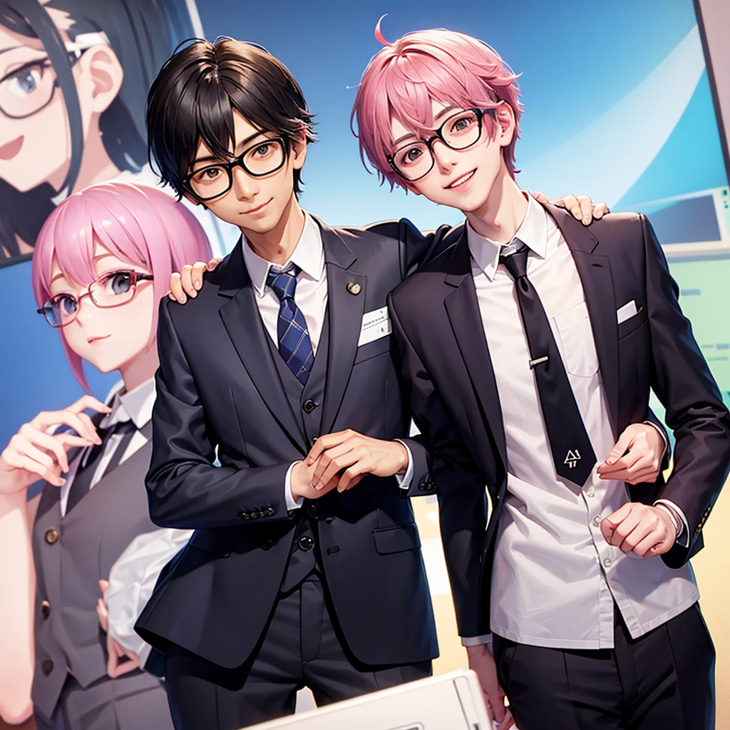 icon、Glasses、male、smile、Berry Short、29-year-old、Slender、Salaryman、suit