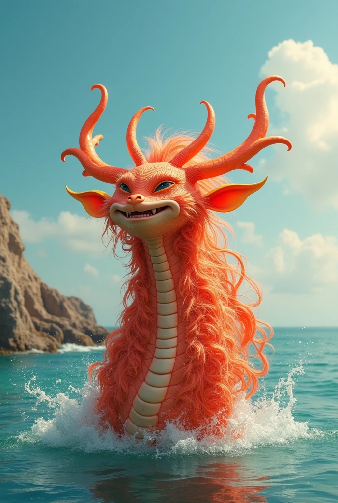 The Xiao Palace in the original god is making a super shot of &quot;V&quot; at the seaside