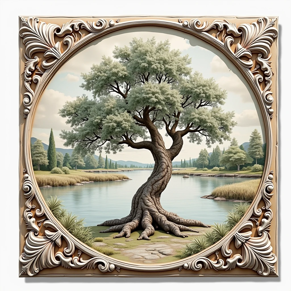 (((ultra realistic))), tree near river