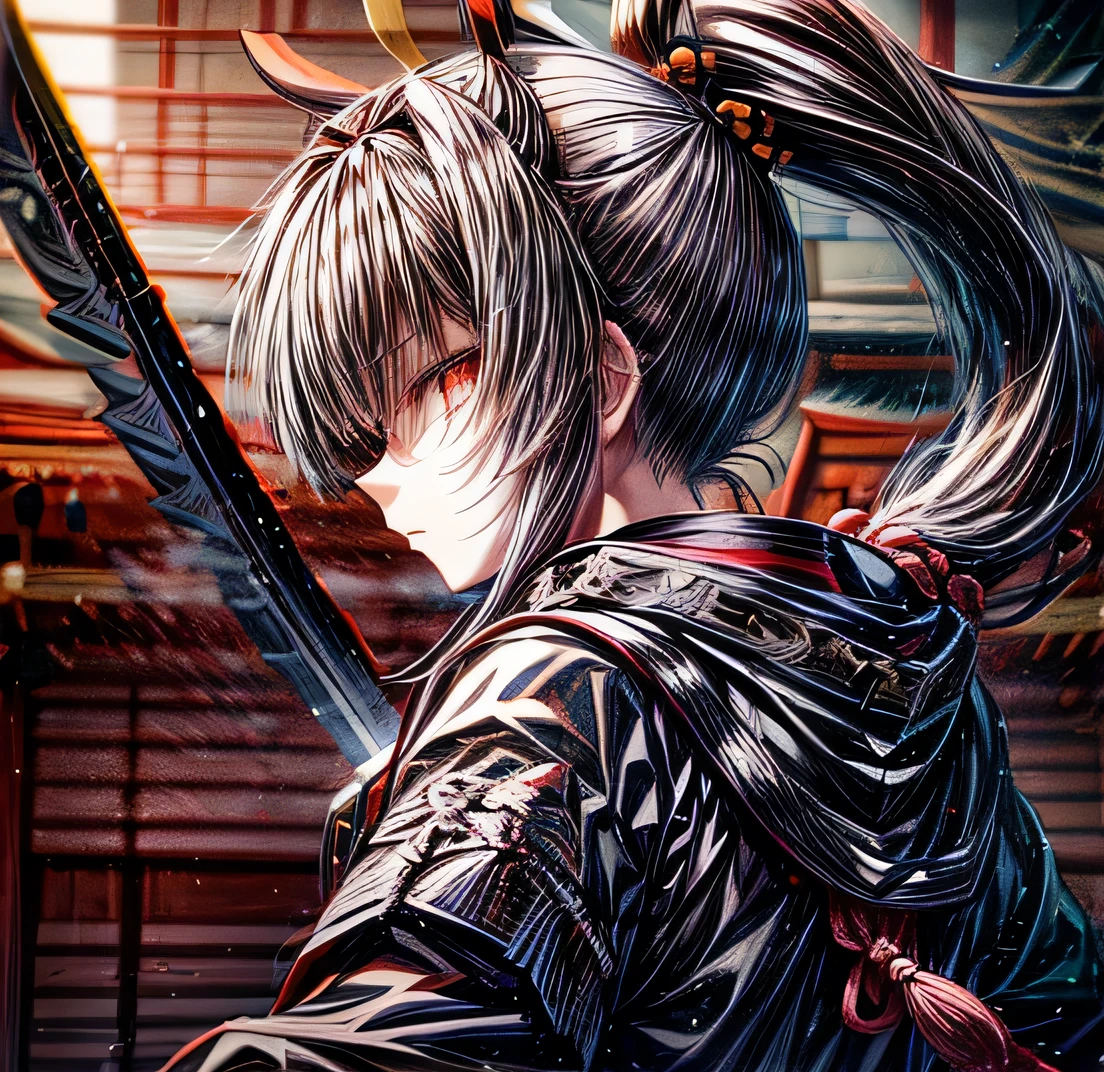 Black Hair Ponytail Long Yagyu Shinkage-ryu swordsmanship Presence Fit Menkyo Kaiden Tosei Gusoku armor Japanese sword Beauty swordsmanship Divine Sword Yan Fei's Sword Water Moon's Edge